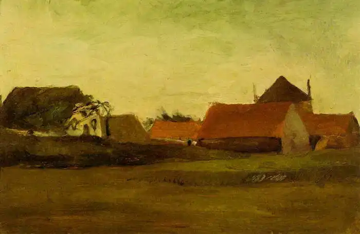 Gogh, Vincent van: Fermes à Loosduinen, près de la Hague