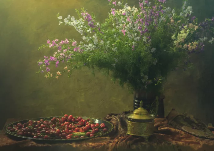 UstinaGreen: Still life with  the cherry