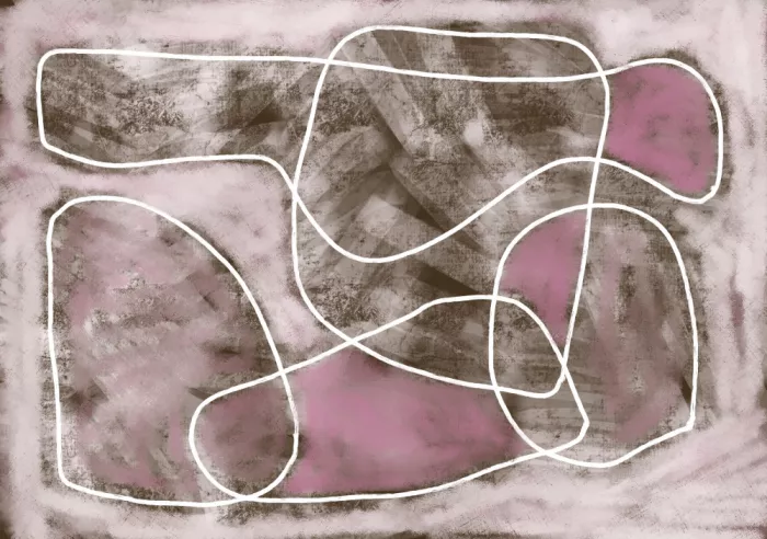 Bursic, Sharyn: Dessin en ligne rose pastel