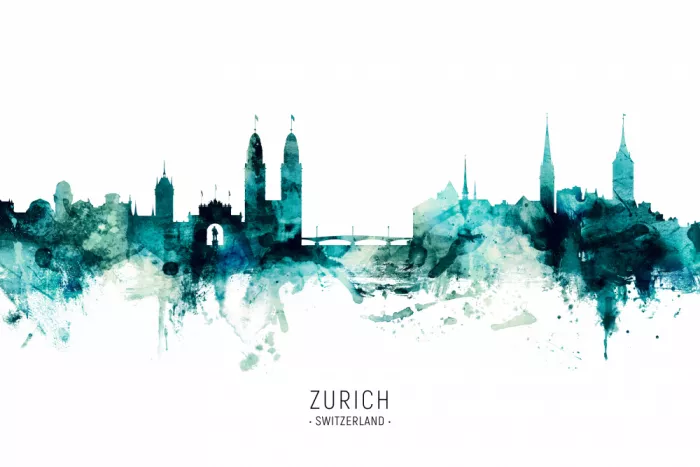 Tompsett, Michael: Skyline von Zürich, Schweiz
