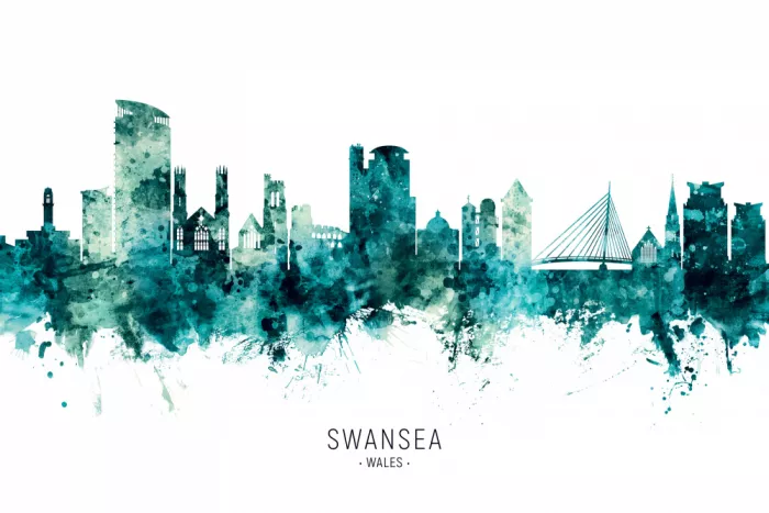 Tompsett, Michael: Swansea Wales Skyline