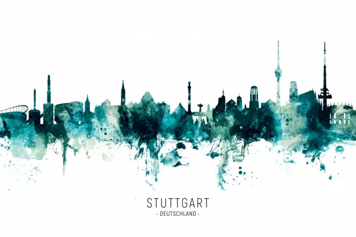 Tompsett, Michael: Panorama Stuttgartu, Německo