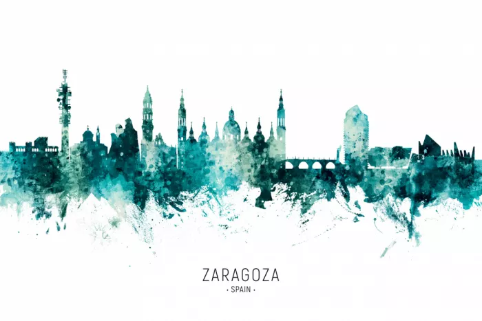 Tompsett, Michael: Skyline von Zaragoza, Spanien