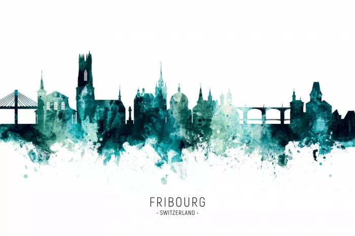 Tompsett, Michael: Fribourg Switzerland Skyline