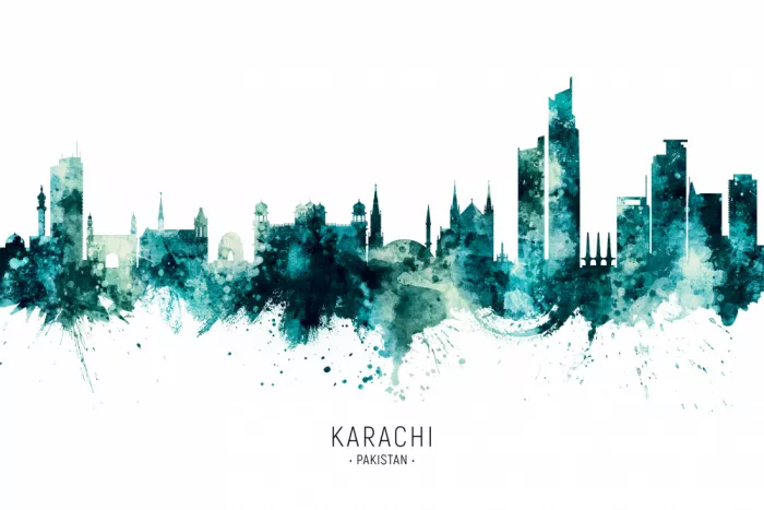 Tompsett, Michael: Skyline von Karachi, Pakistan