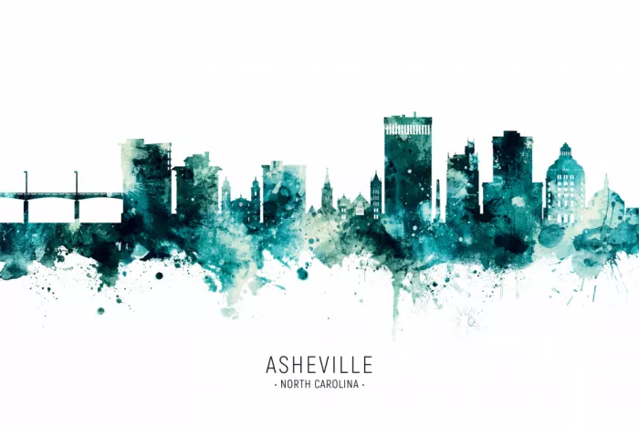 Tompsett, Michael: Skyline von Asheville, North Carolina