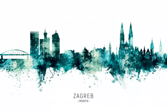 Tompsett, Michael: Zagrebs Skyline, Kroatien