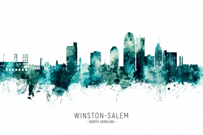 Tompsett, Michael: Skyline von Winston-Salem, North Carolina