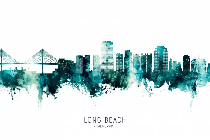 Tompsett, Michael: Skyline de Long Beach, Californie
