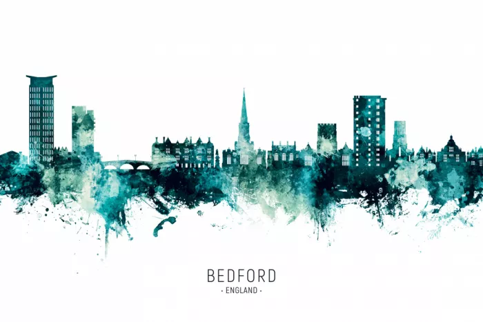 Tompsett, Michael: Skyline von Bedford, England