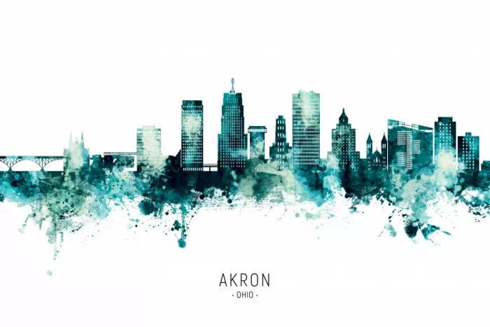 Tompsett, Michael: Akron Ohio Skyline