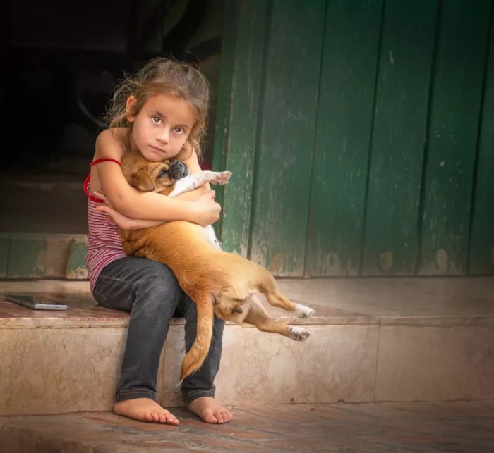 Su, Yuan: The girl and her dog.