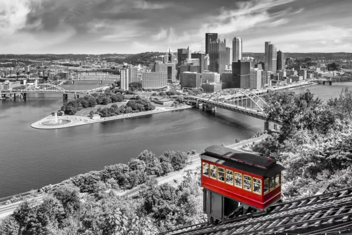 Viola, Melanie: Skyline di Pittsburgh monocromatica