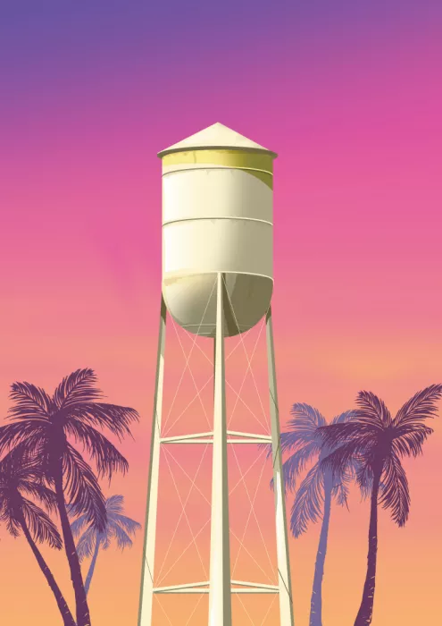 Nicholas: Water Tower At Sunset