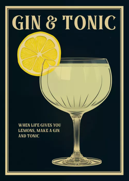 Magnusson, Andreas: Vintage stylu umělecké dílo Gin and Tonic