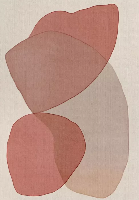 Alma: Translucent Shapes in Soft Pinks and Reds