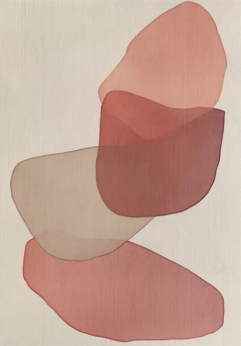 Alma: Formes translucides dans les roses et les rouges doux