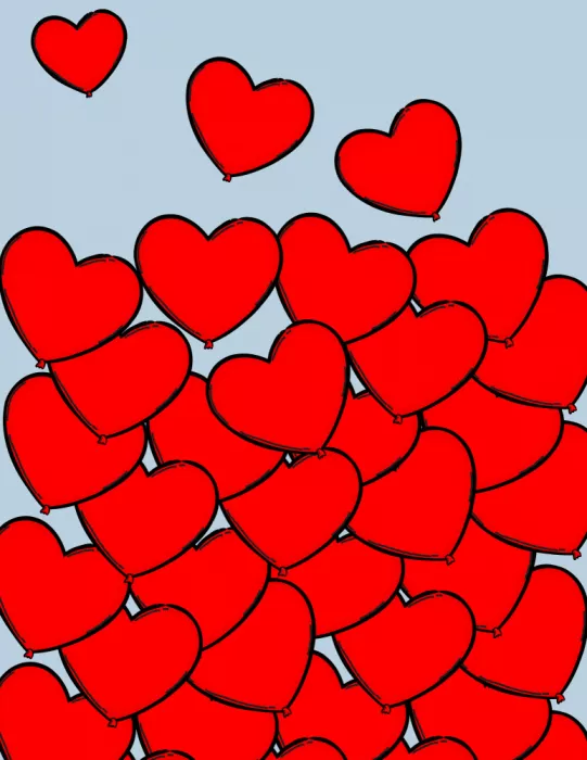 Nicholas: Ballons en forme de cœur rouge vibrant