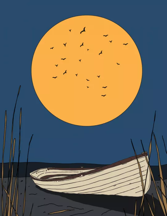 Nicholas: Moonlit Fishing Boat