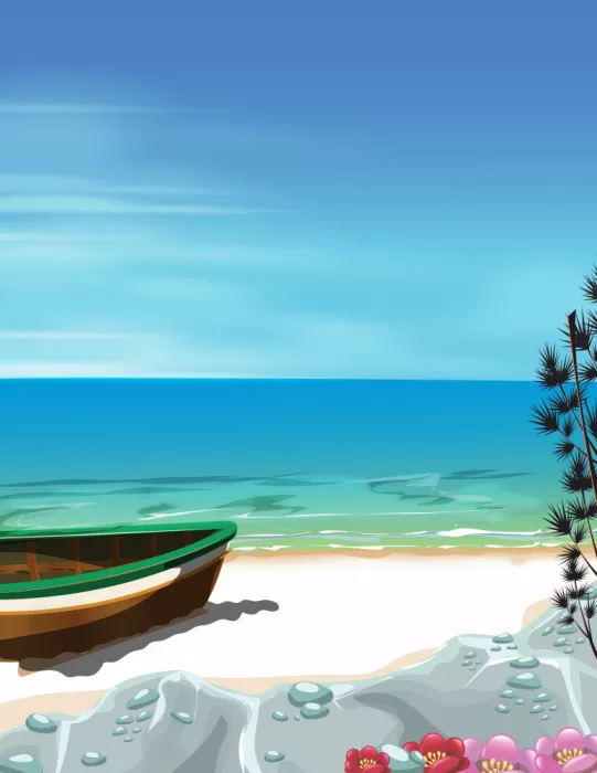 Nicholas: Bateau de pêche sur une plage