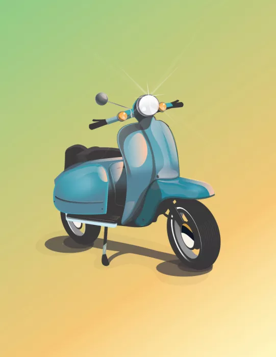 Nicholas: Scooter bleu vintage