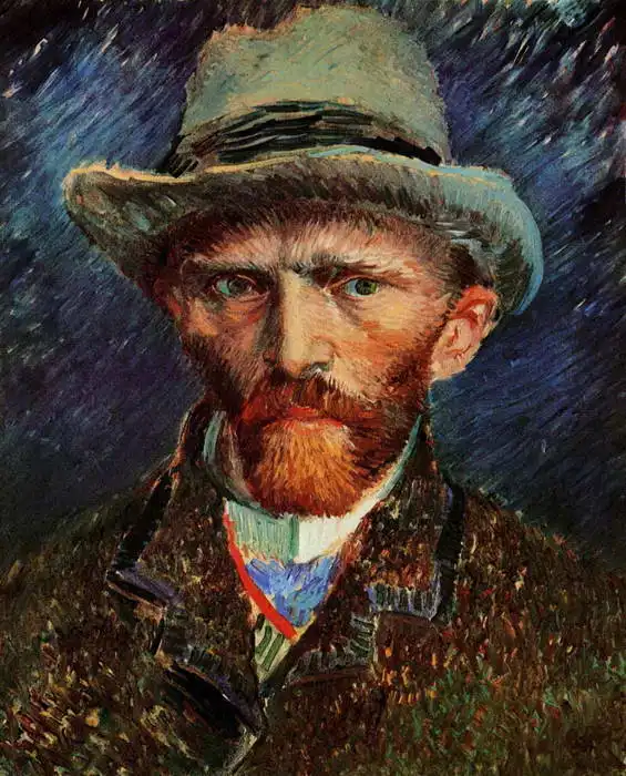 Gogh, Vincent van: Self-portrait in gray hat