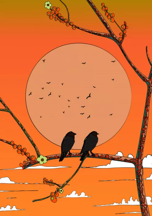 Nicholas: Birds in the Sunset