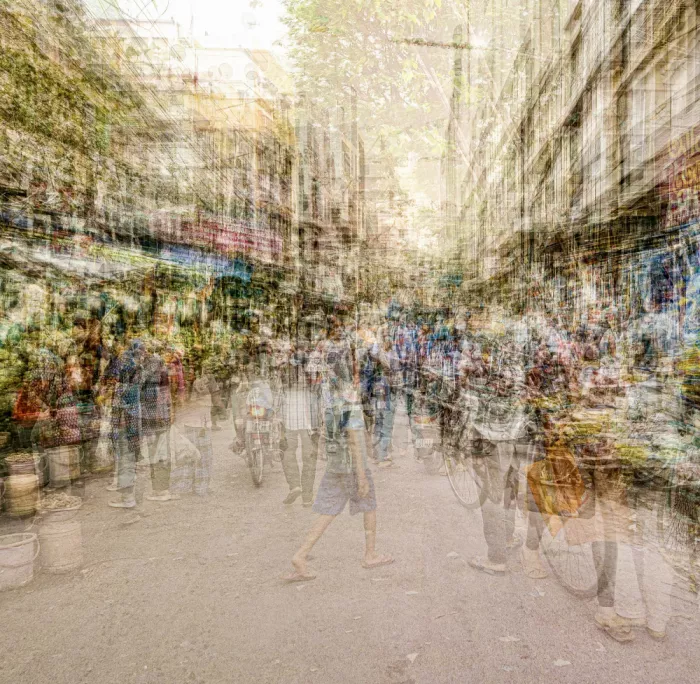 Das, Subhajit: Busy Street Market Scene