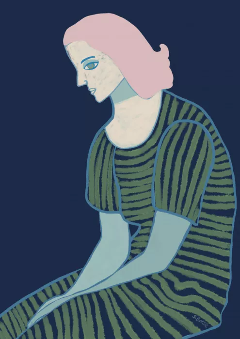 Bursic, Sharyn: Sitzende Dame