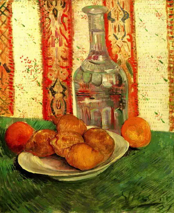 Gogh, Vincent van: Still life with wine bottles and limes