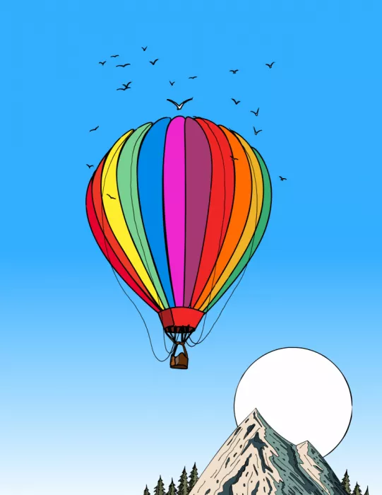 Nicholas: Ballon haut au-dessus des montagnes