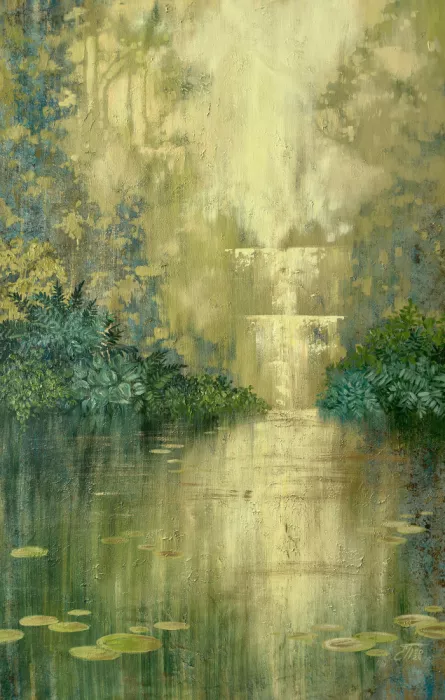 Prisich, Ekaterina: Green Pond By The Waterfall