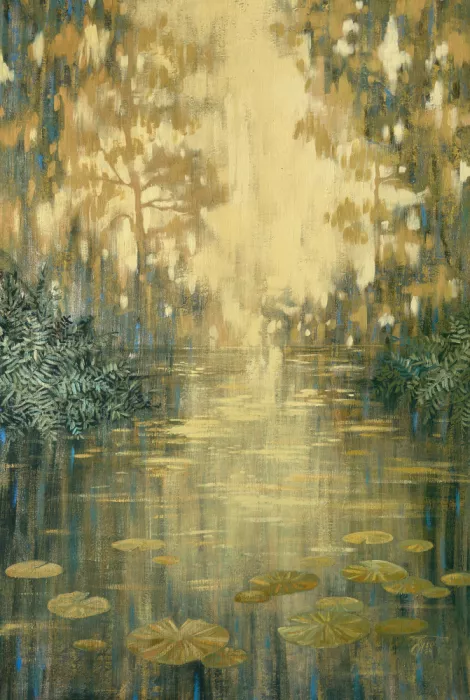 Prisich, Ekaterina: Forest Pond Under Golden Light