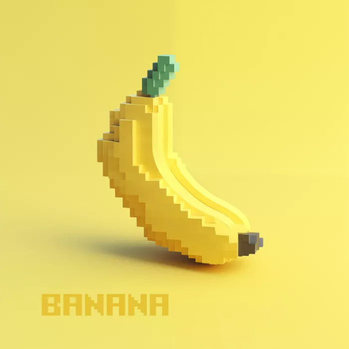 Magnusson, Andreas: Banane stylisée pixelisée