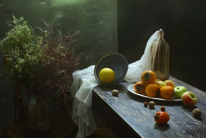 UstinaGreen: Still life with Fruits on Table