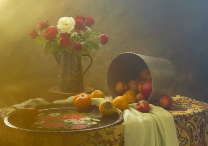 UstinaGreen: Still life with Roses and Fruits