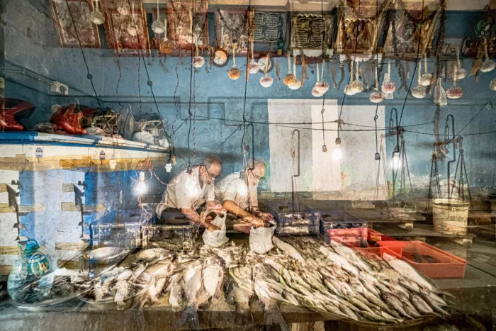 Das, Subhajit: A morning scene at the fish market