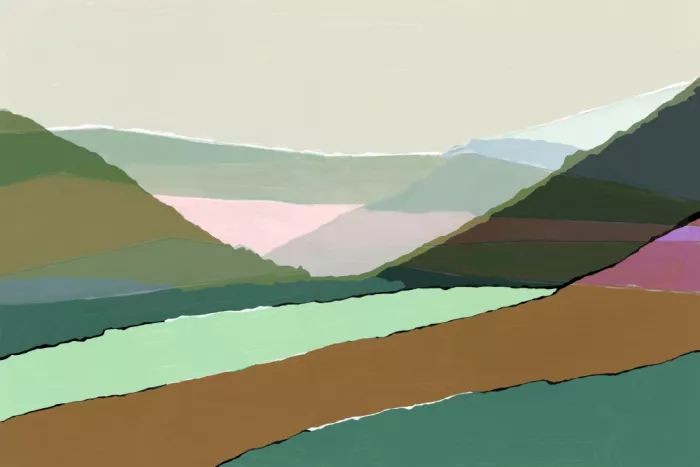 cartissi: Layered Mountains And Valleys In Muted Earthy Tones