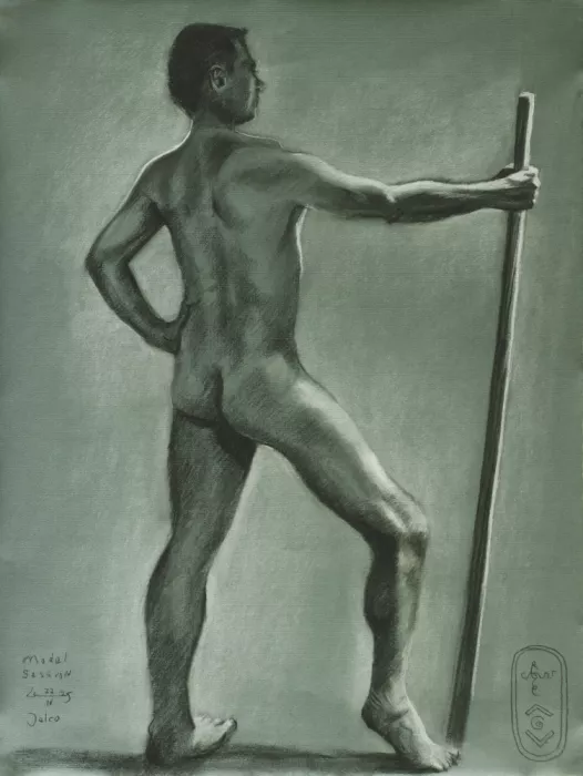 Akkers, Corné: Étude de nu masculin en pose classique