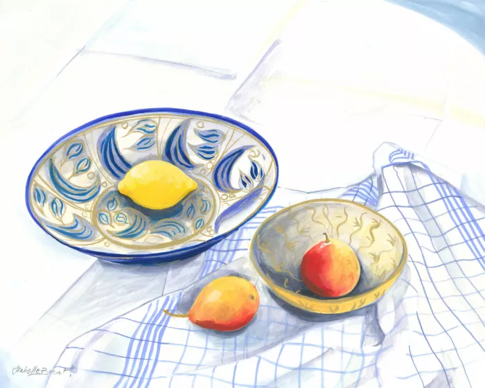 Brent, Isabelle: Nature morte au citron et aux poires