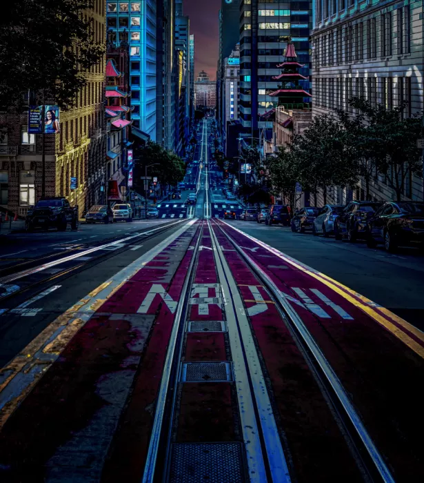 Zeng, Jiahong: Vue nocturne de California Street