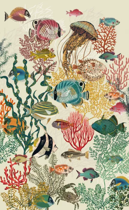 Annick: Récif de corail silence profond blanc antique II