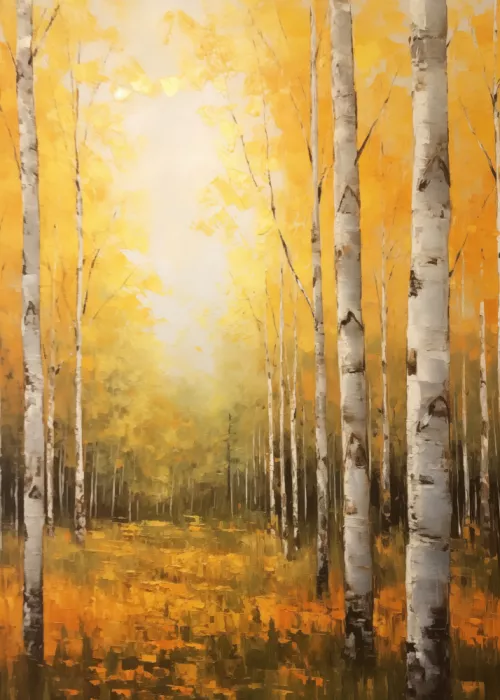 Magnusson, Andreas: Forêt de Bouleaux à la Lumière Automnale