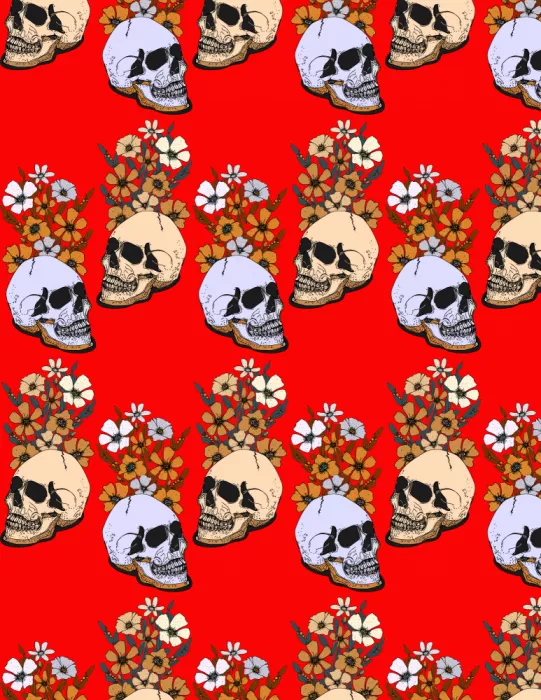 Nicholas: Red Skull And Flowers