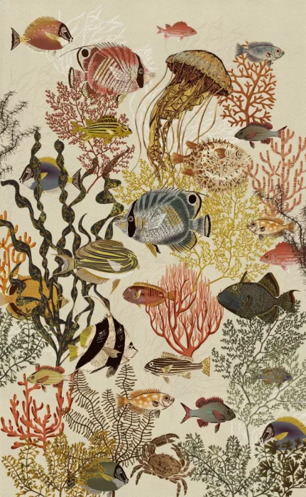Annick: Récif de corail silence profond blanc antique