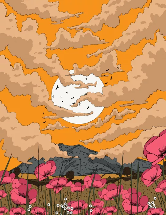 Nicholas: Poppy Evening Landscape