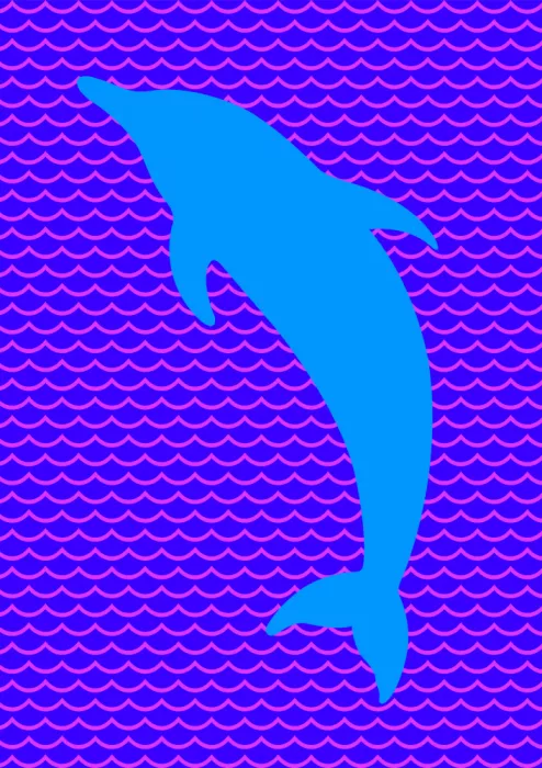Kaminski, Carlo: Dolphin Wavy Water Pattern Grey On Black