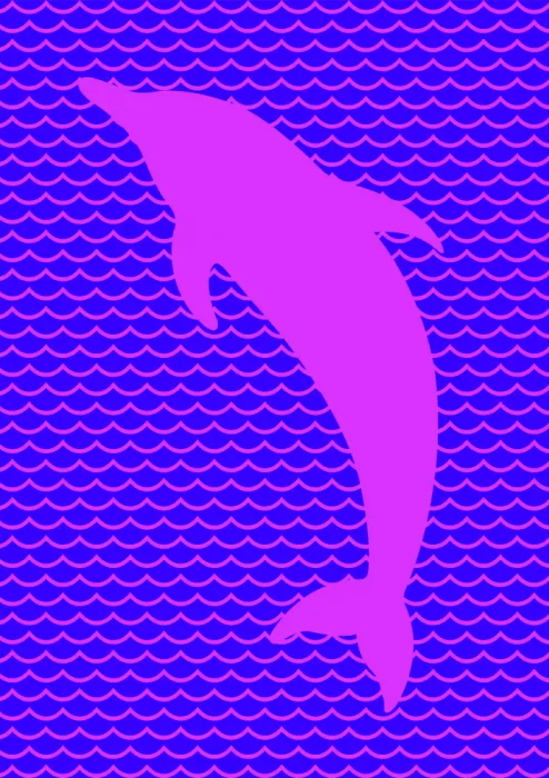 Kaminski, Carlo: Dolphin Wavy Water Pattern Pink