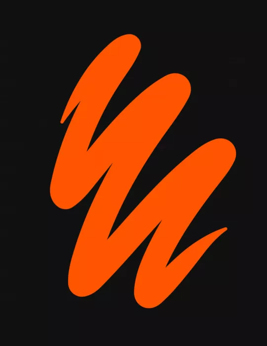 Nicholas: Peinture abstraite orange et noire