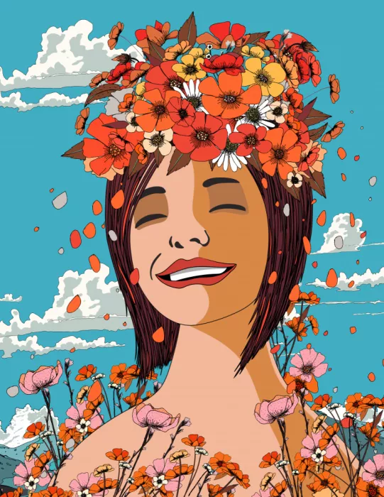 Nicholas: Crown Of Flowers Smiling Woman